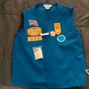 Blue Daisy Girl Scout vest. Size small/medium.
